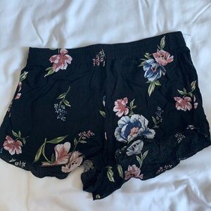 Kendall and Kylie Floral Black Shorts RARE
